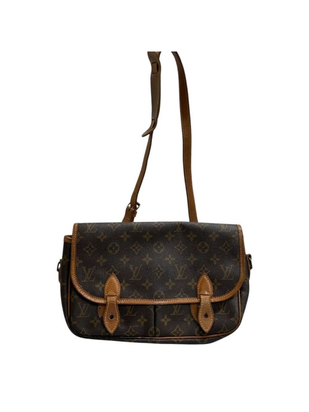Louis Vuitton Monogram Brown Gold Leather Cross Crossbody